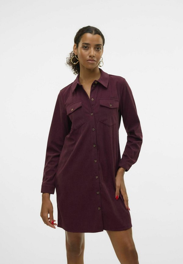 Vero Moda VMVILJA Corduroy Short - Shirt dress - winetasting