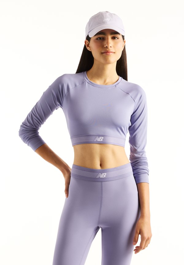 New Balance AC FITTED LONG SLEEVE WOMENS - Long sleeved top - dark smoked violet dsv