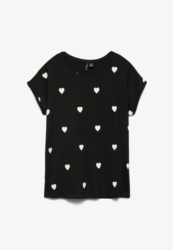 Vero Moda VMAVA SS TOP MULTI AOP NOOS - Print T-shirt - black/white