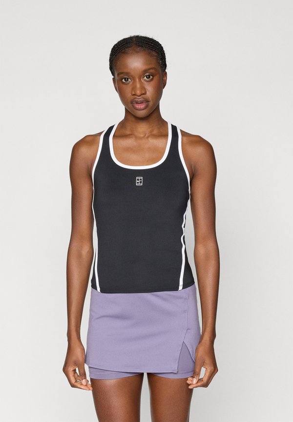 Nike Performance NIKECOURT ADVANTAGE TANK NOVELTY - Top - black/white