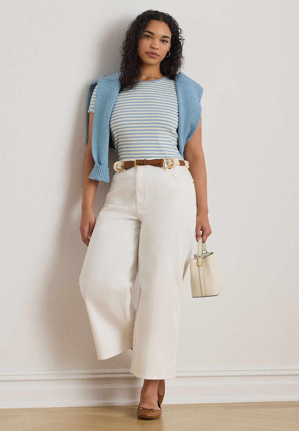 Lauren Ralph Lauren Woman STRIPED STRETCH COTTON TEE