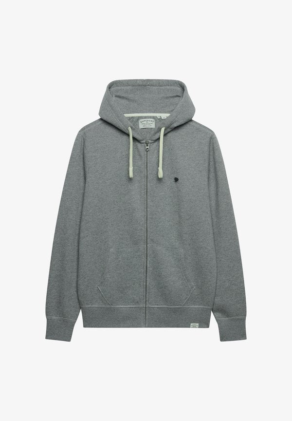 Superdry & Co MONOGRAM EMBROIDERED HOODIE - Zip-up sweatshirt - dark vintage grey marl