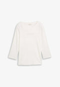 TOM TAILOR FRONT GLITTER LOGO - Long sleeved top - whisper white