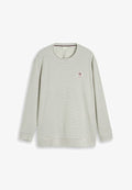 TOM TAILOR PLUS STRUCTURED STRIPE LONGSLEEVE - Long sleeved top - offwhite structured stripe