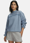 Under Armour ICON FLEECE WORDMARK MOCK NECK - Fleece jumper - blue wind