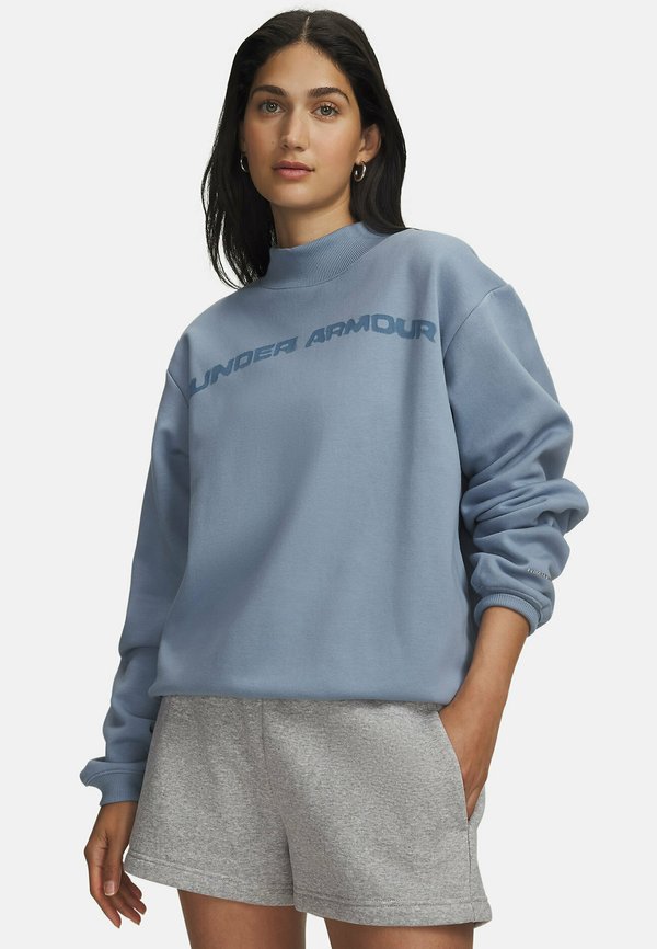 Under Armour ICON FLEECE WORDMARK MOCK NECK - Fleece jumper - blue wind