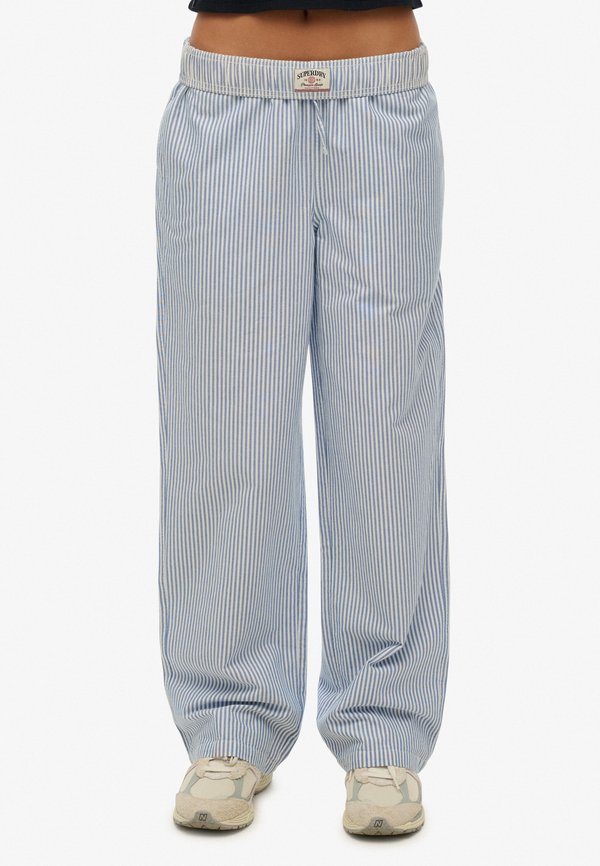 Superdry & Co Trousers - azure blue stripe oxford