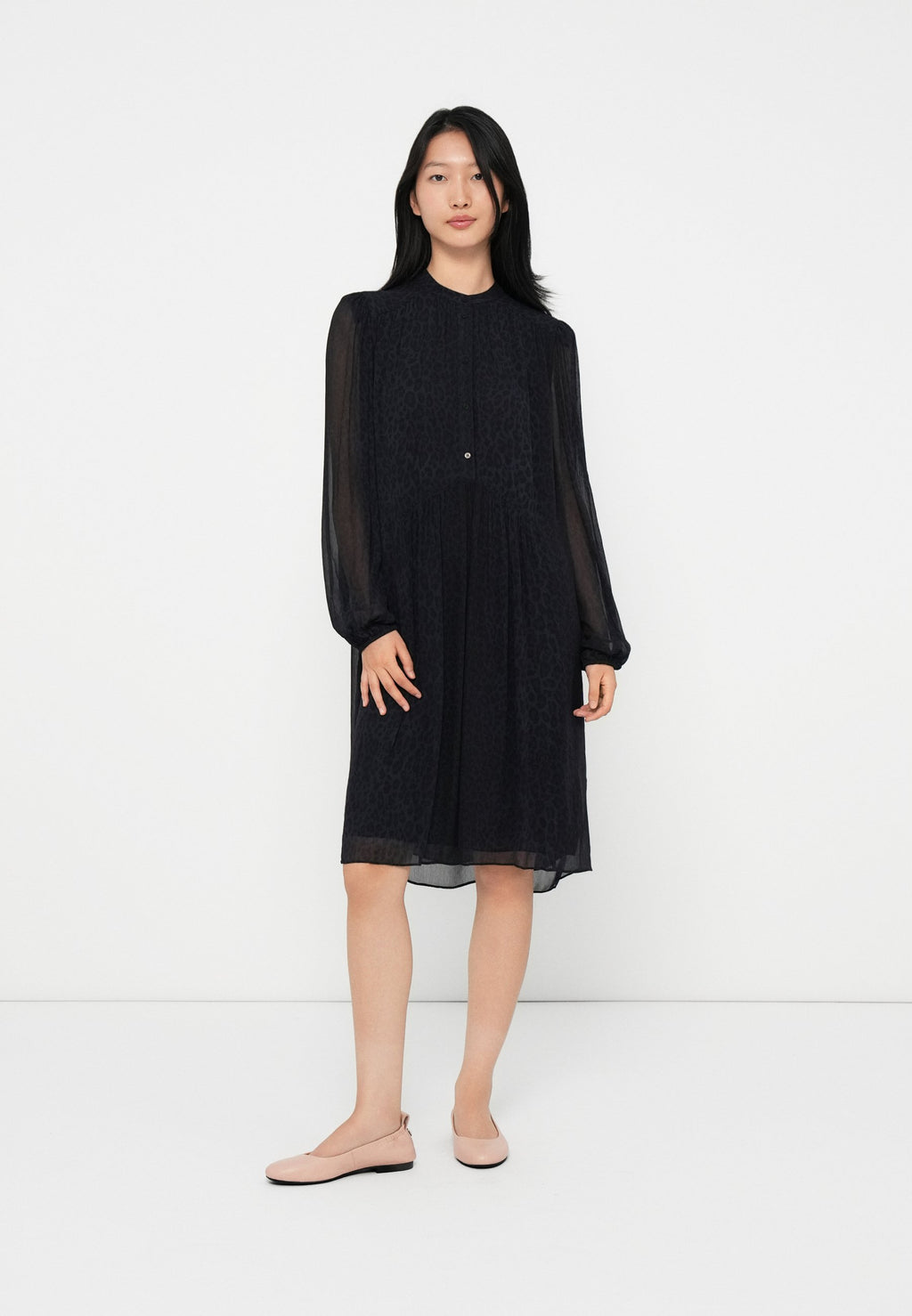 lala Berlin DRESS DEMI VISCOSE DARK NAVY LEO