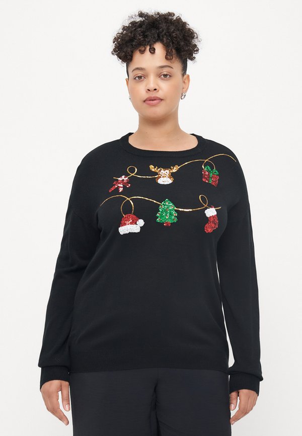 Vero Moda Curve Knitted VMCGLITTER Knitted - Jumper - black