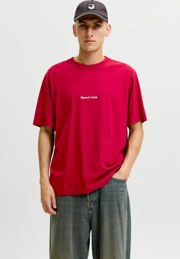 Jack & Jones JORNORREBRO EMB TEE SS CREW NECK NOOS - Print T-shirt - rio red
