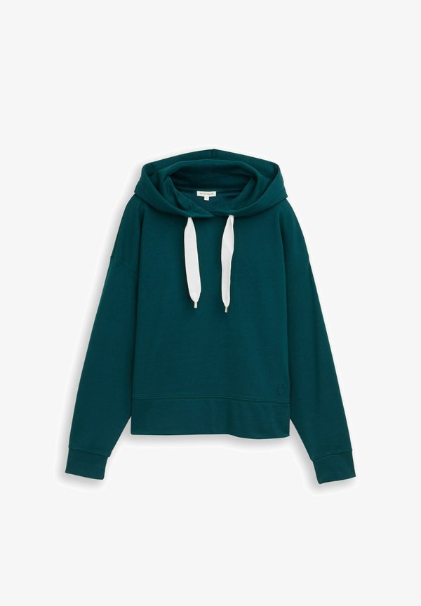 TOM TAILOR MIT HERZ-DETAIL - Hoodie - deep meadow green
