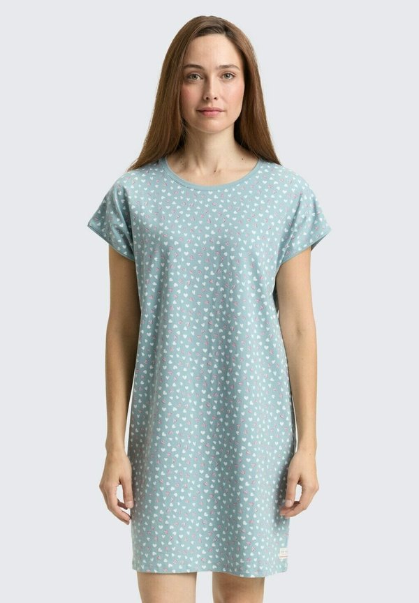 TOM TAILOR TOM TAILOR BODYWEAR NACHTHEMD MIT HERZ-MUSTER - Nightie - blue-medium-allover