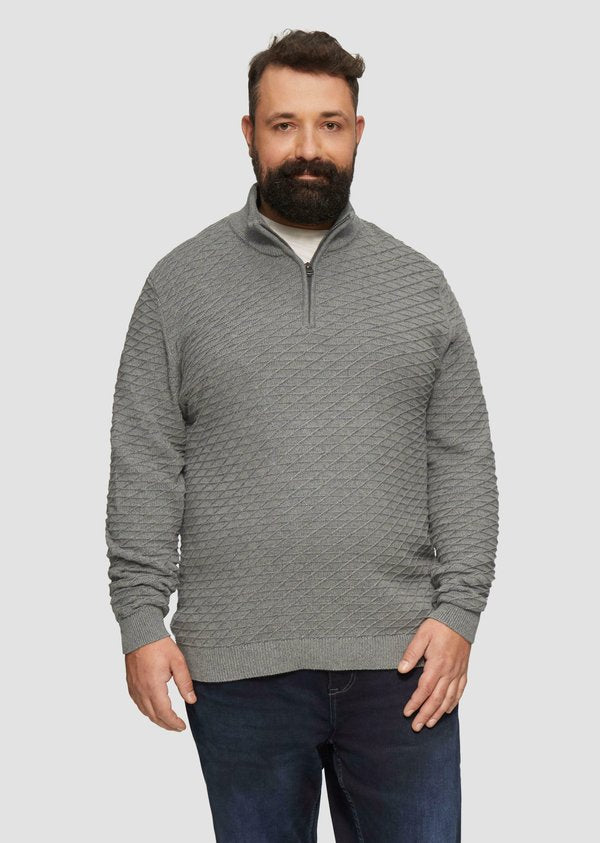s.Oliver STRUKTURIERTER MIT HALF-ZIP - Jumper - graphit