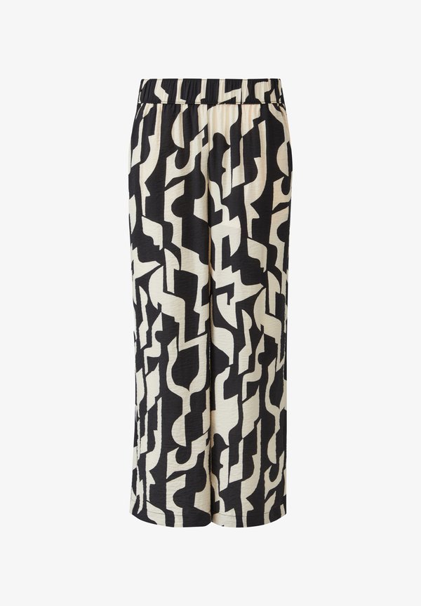 s.Oliver FLIESSENDE CULOTTE IM RELAXED FIT MIT FRENCH - Trousers - schwarz
