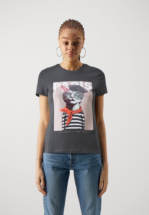 ONLY ONLVIBE GLASSES - Print T-shirt - phantom