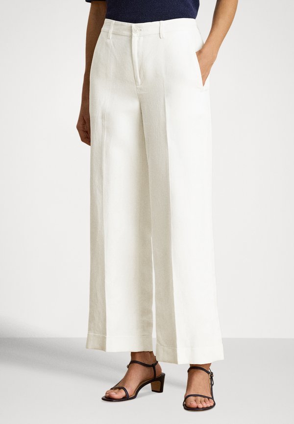 Lauren Ralph Lauren LINEN-BLEND TWILL WIDE-LEG CROPPED PANT