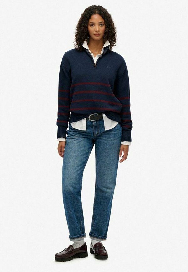 Superdry & Co HALF ZIP - Jumper - richest navy port stripe