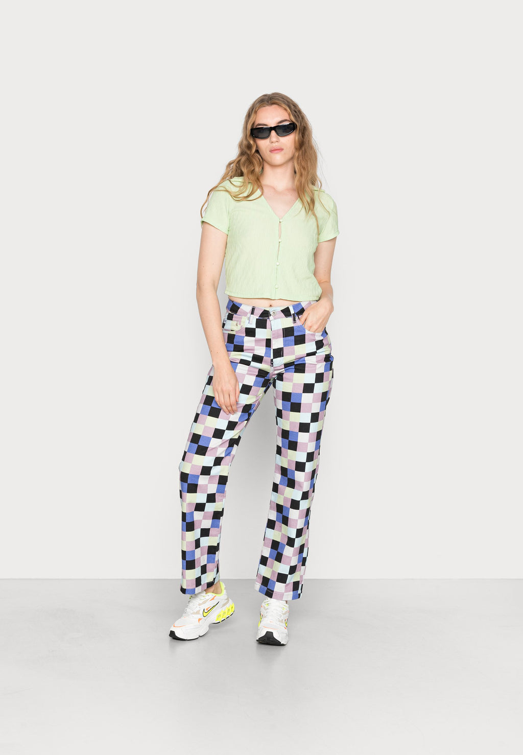 Glamorous BUTTON THROUGH CROP WITH V NECK COLLAR