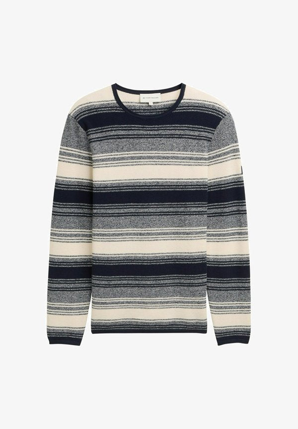 TOM TAILOR Jumper - off white/navy stripe