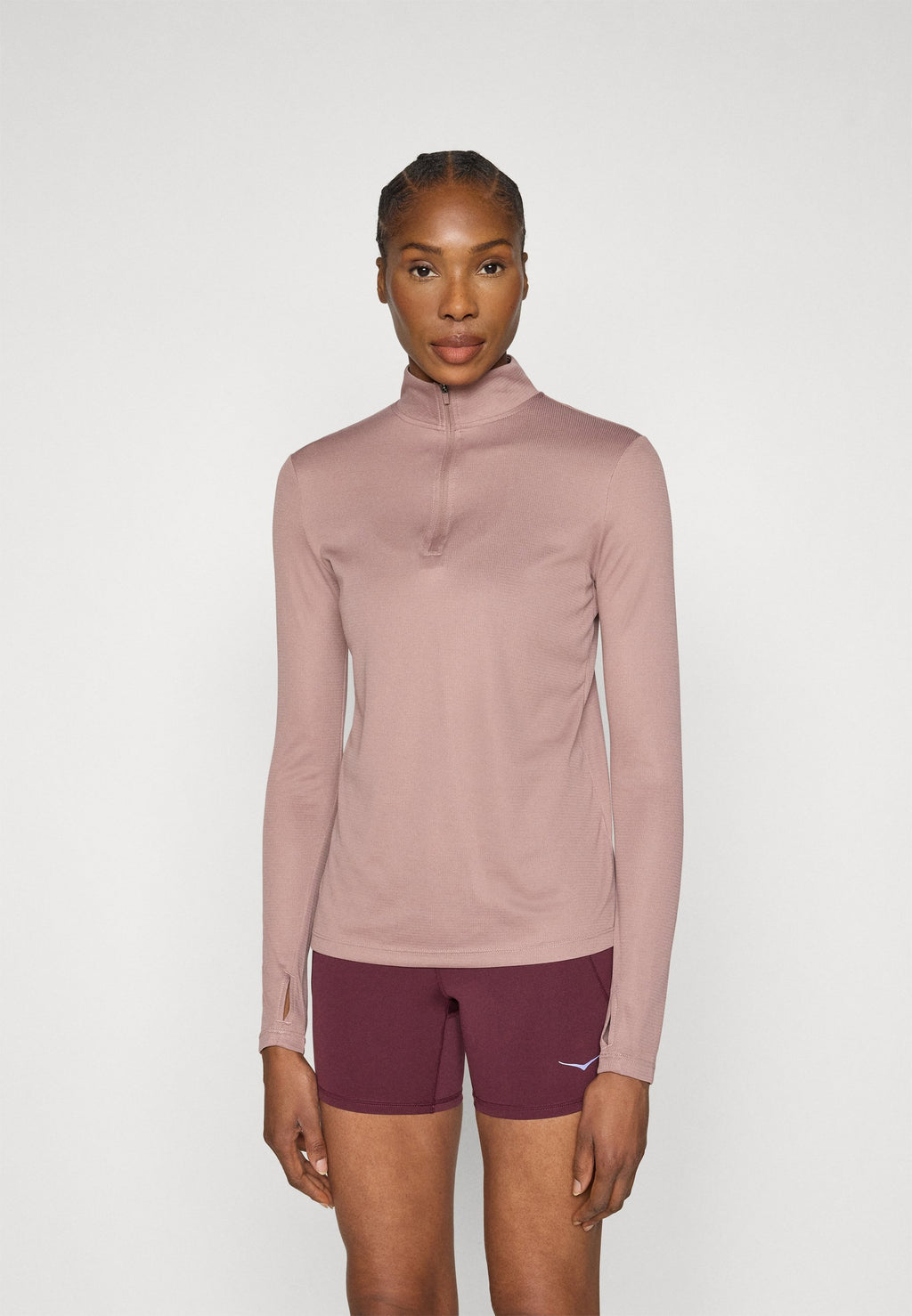 Even&Odd active LONG SLEEVE HIGH NECK TOP WITH 1/4 ZIP