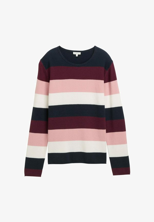 TOM TAILOR Jumper - big rose knit stripe