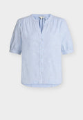 TOM TAILOR BLOUSE SHORTSLEEVES SLUB STRUCTURE - Blouse - dreamy blue