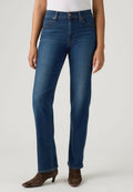 Levi's® 723 HIGH RISE STRAIGHT TRUE BLUE RINSE - Slim fit jeans - worn midnight - dark indigo - worn in -