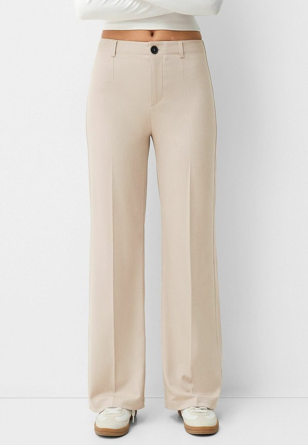 Bershka WIDE-LEG TAILORED - Trousers - sand