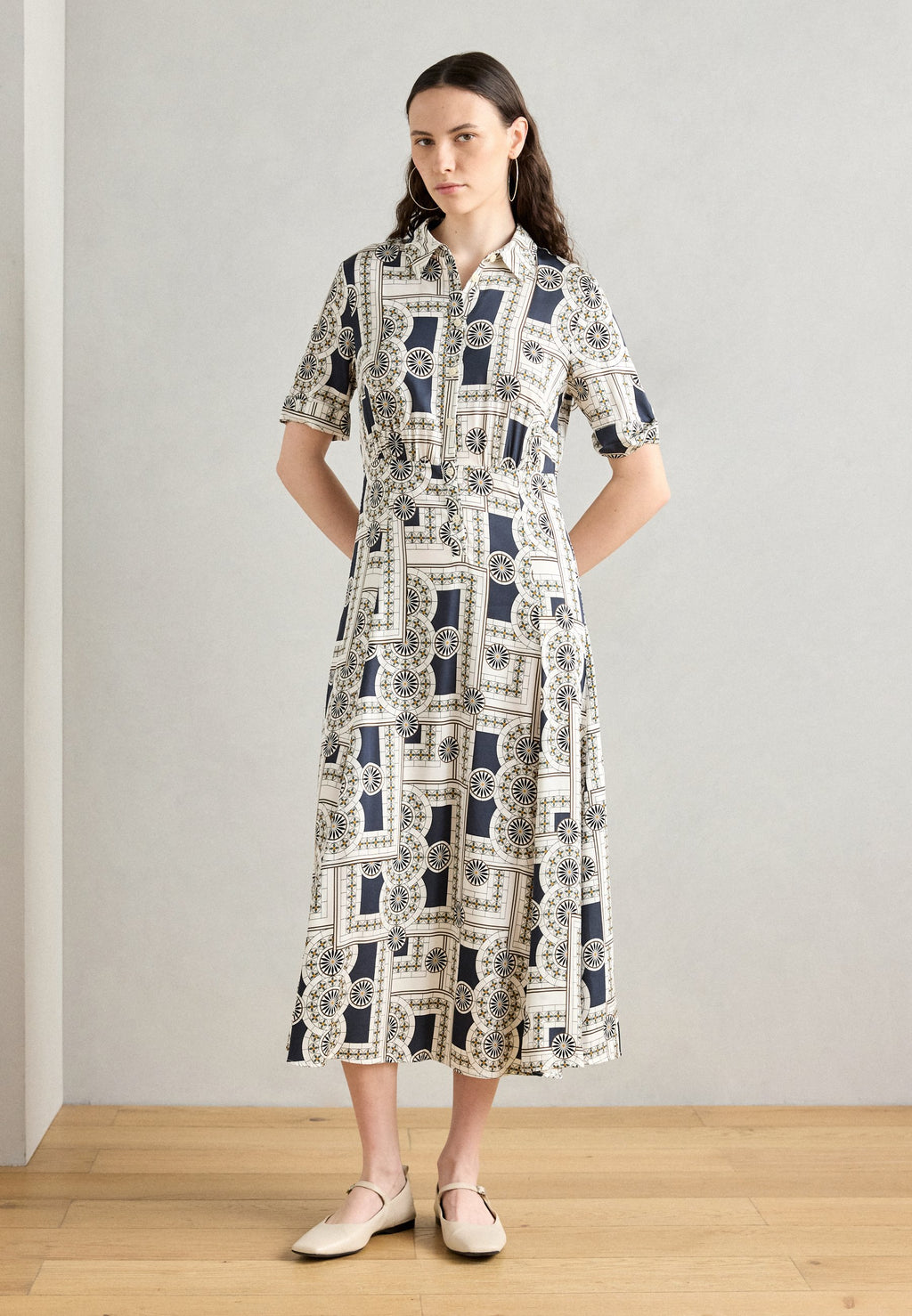 Marc O'Polo DRESS SHORT SLEEVES COLLAR BUTTONED PRINTED