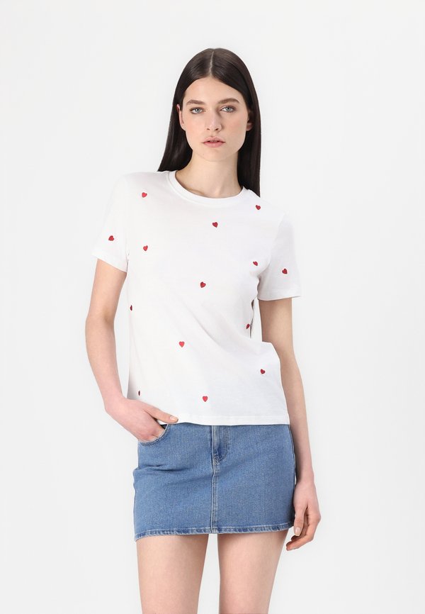 ONLY ONLKETTY O NECK - Print T-shirt - bright white
