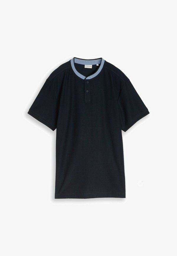 TOM TAILOR POLOSHIRT MIT STEHKRAGEN - Basic T-shirt - sky captain blue