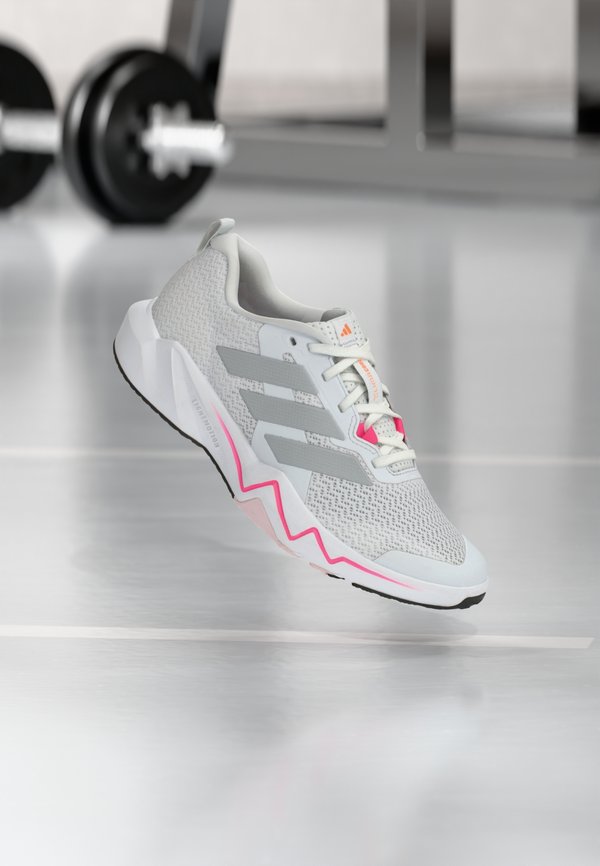 adidas Performance RAPIDMOVE GO - Training shoe - footwear white/silver-coloured metallic/lucid pink