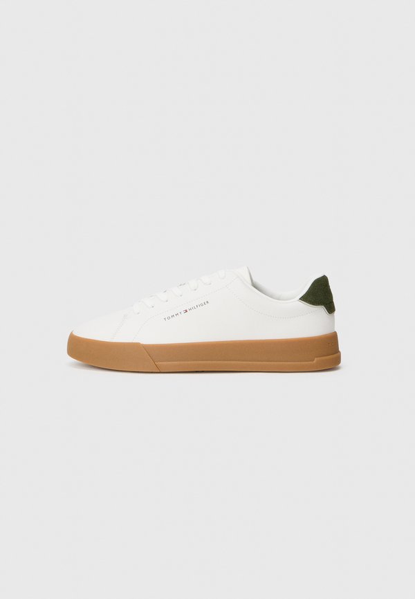 Tommy Hilfiger MIX COURT SNEAKERS - Trainers - ecru/arctic spruce