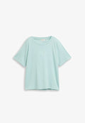 TOM TAILOR BOXY CREW NECK  - Print T-shirt - light blue green