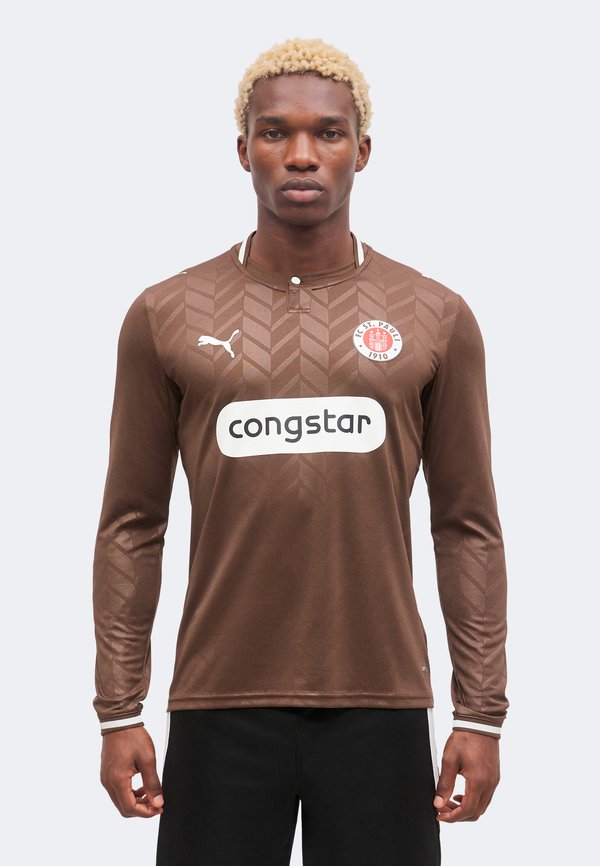 Puma FC ST. PAULI HOME REPLICA  - Club wear - espresso brown/white