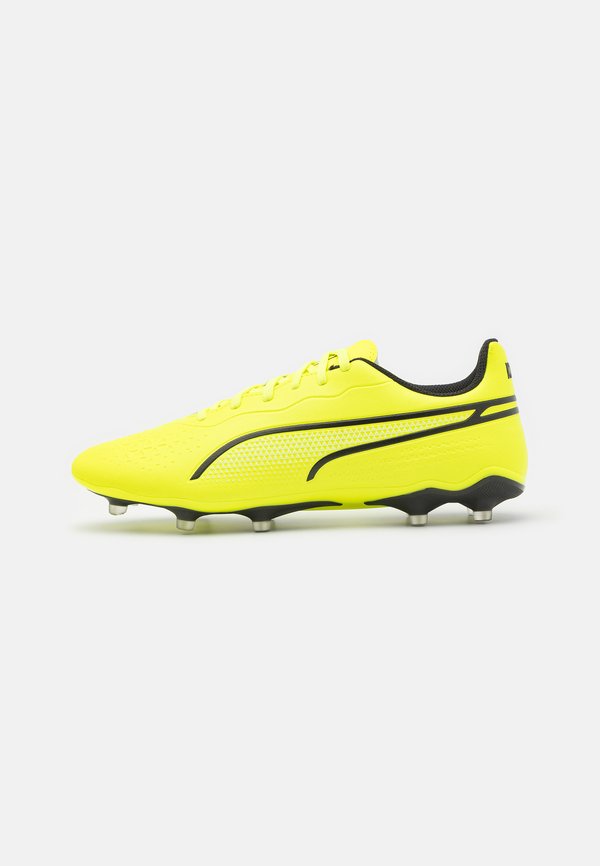Puma KING MATCH FG/AG - Firm-ground football boots - electric lime/black