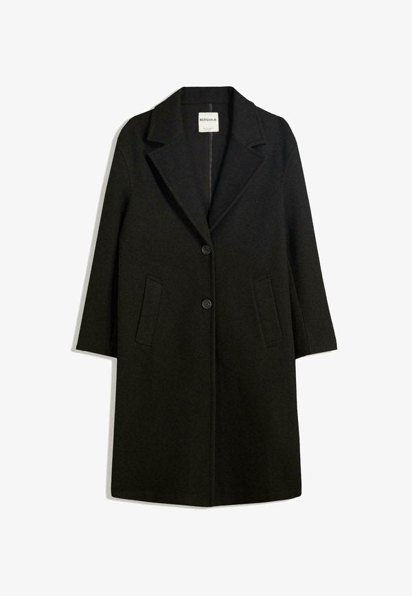Bershka Classic coat - black