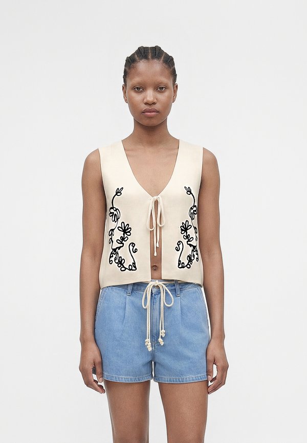 ONLY ONLESTA V NECK VEST  - Waistcoat - birch/black