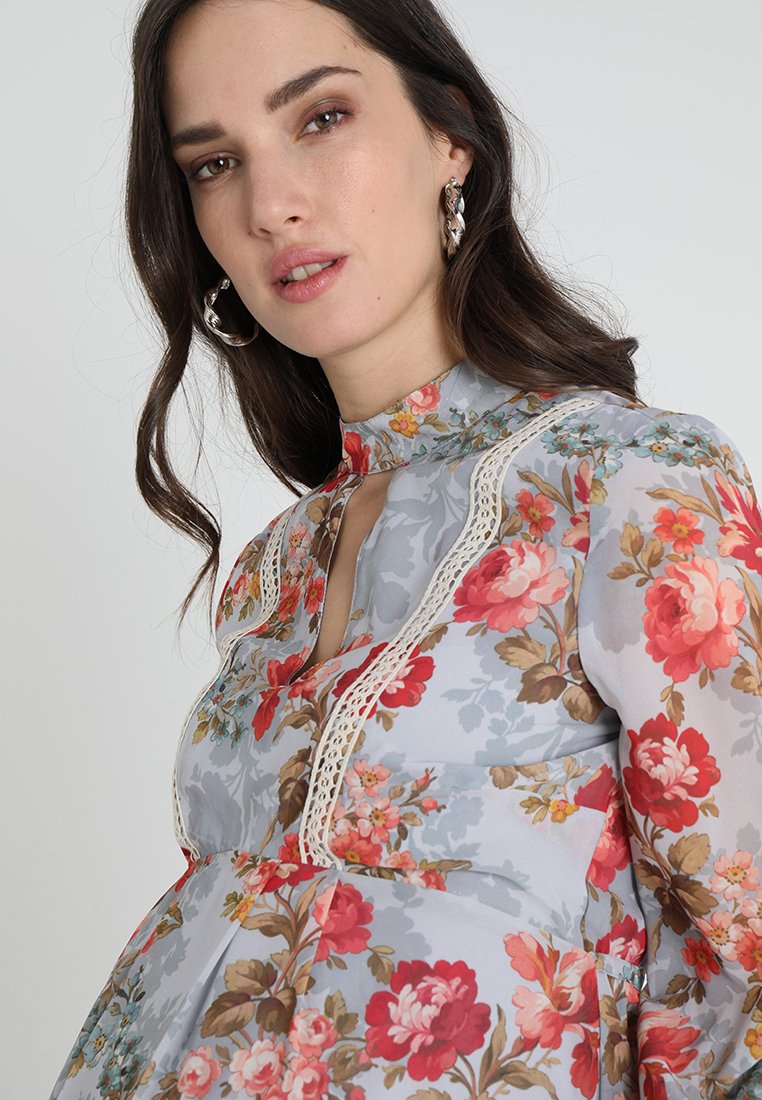 Hope & Ivy Maternity KEYHOLE MIDI WITH TRIM DETAIL