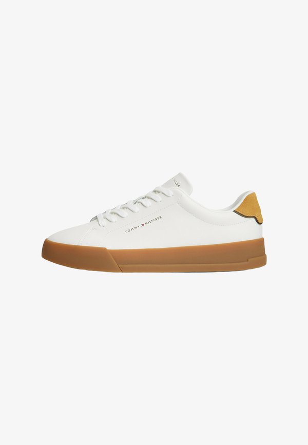 Tommy Hilfiger MIX COURT SNEAKERS - Trainers - ecru yellow mustard