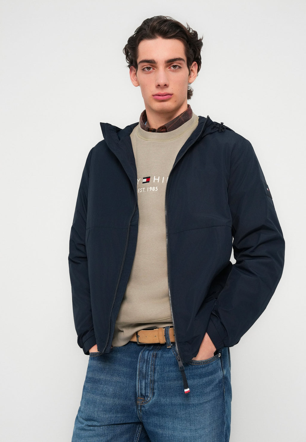 TONAL LOGO ZIP-THRU HOODED JACKET Media 5