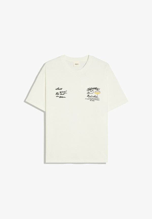 Bershka RELAXED FIT PRINTED T-SHIRT - Print T-shirt - white