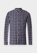 Tommy Hilfiger REGULAR FIT CHECK SHIRT WITH LINEN - Shirt - navy
