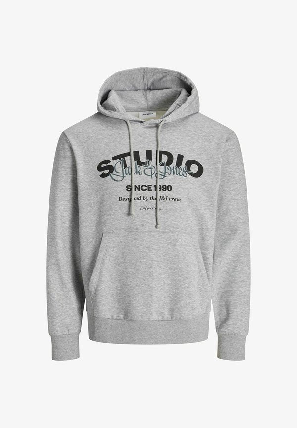 Jack & Jones Printed - Hoodie - light grey melange