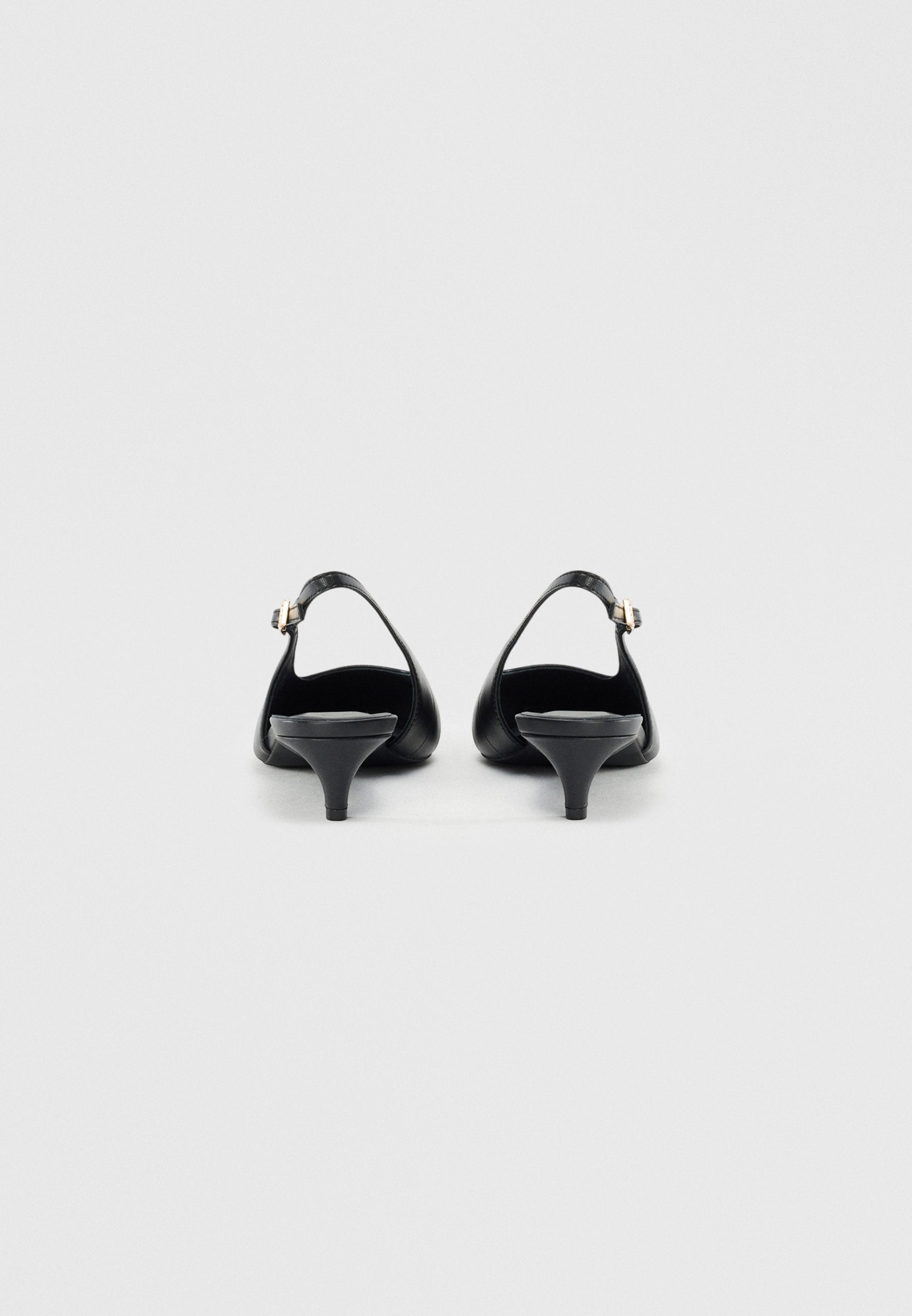 TH MONOGRAM LEATHER SLINGBACK KITTEN HEELS Media 3