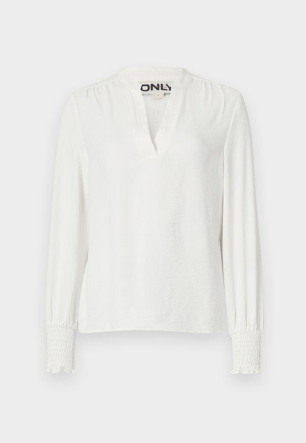 ONLY ONLMETTE V-NECK LS SMOCK TOP NOOS WVN - Blouse - cloud dancer