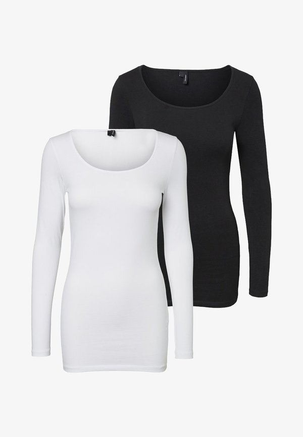 Vero Moda 2ER PACK - Long sleeved top - bright white