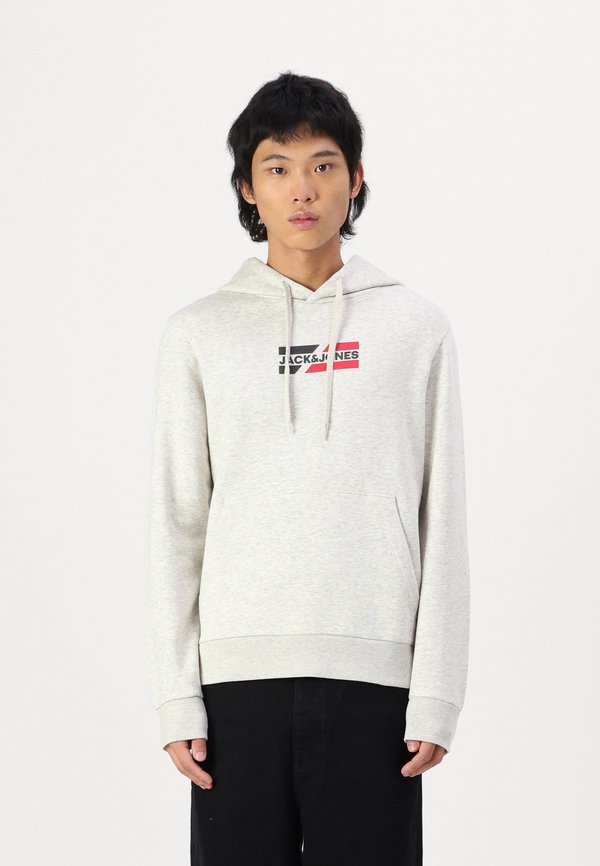 Jack & Jones Logo - Hoodie - white melange