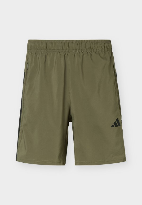 adidas Performance WORKOUT ESSENTIALS BASE 3 STRIPES - Sports shorts - olive strata/black