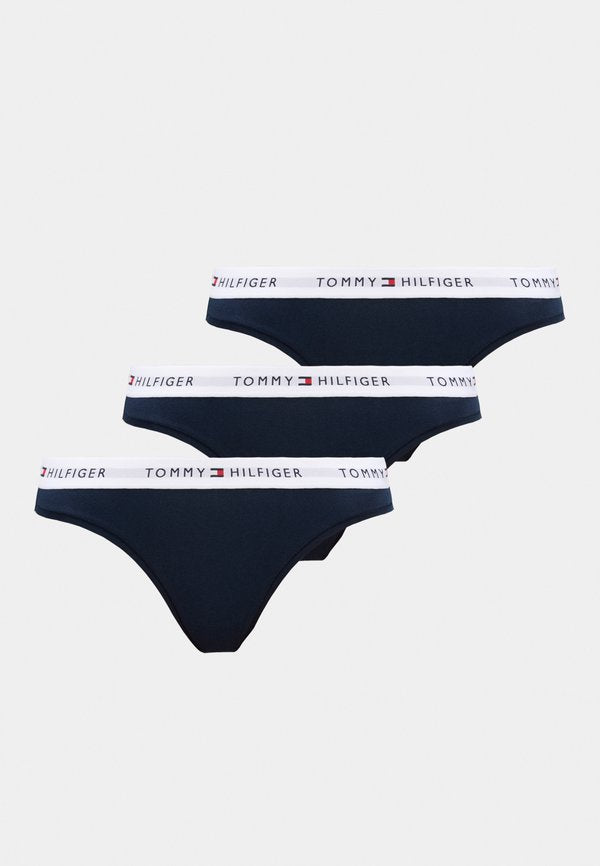 Tommy Hilfiger PACKS THONG 3 PACK - Thong - navy